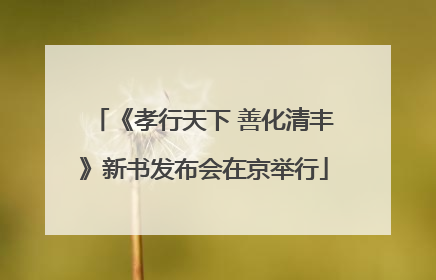 《孝行天下 善化清丰》新书发布会在京举行