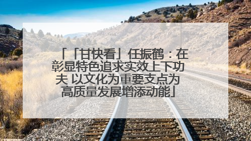 「甘快看」任振鹤：在彰显特色追求实效上下功夫 以文化为重要支点为高质量发展增添动能