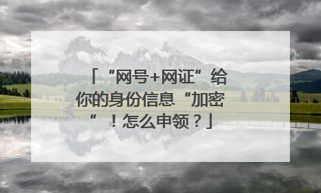 “网号+网证”给你的身份信息“加密”！怎么申领？
