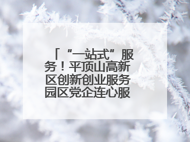“一站式”服务！平顶山高新区创新创业服务园区党企连心服务中心揭牌