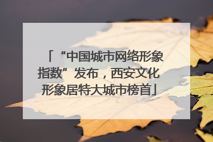 “中国城市网络形象指数”发布，西安文化形象居特大城市榜首