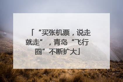“买张机票，说走就走”，青岛“飞行圈”不断扩大