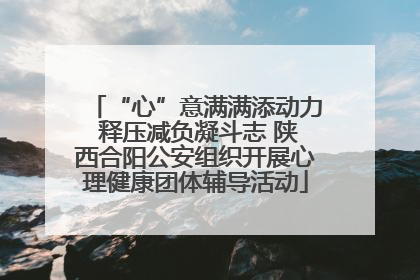 “心”意满满添动力 释压减负凝斗志 陕西合阳公安组织开展心理健康团体辅导活动