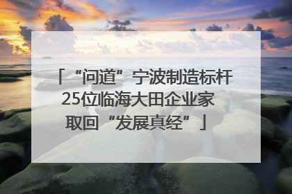 “问道”宁波制造标杆 25位临海大田企业家取回“发展真经”