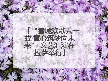 “雪域欢歌六十载·童心筑梦向未来” 文艺汇演在拉萨举行