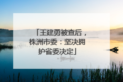 王建勇被查后，株洲市委：坚决拥护省委决定