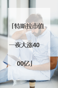 特斯拉市值一夜大涨4000亿