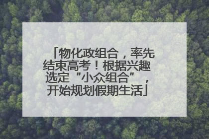 物化政组合，率先结束高考！根据兴趣选定“小众组合”，开始规划假期生活