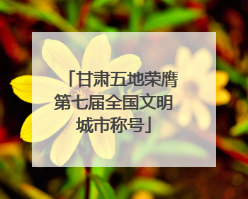 甘肃五地荣膺第七届全国文明城市称号