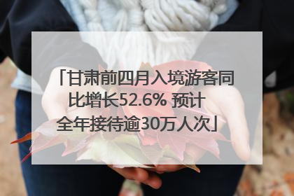 甘肃前四月入境游客同比增长52.6% 预计全年接待逾30万人次