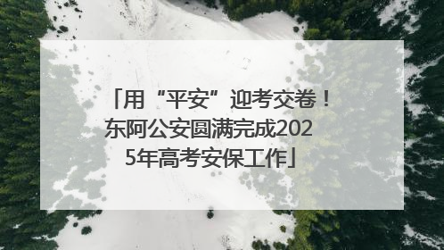 用“平安”迎考交卷！东阿公安圆满完成2025年高考安保工作