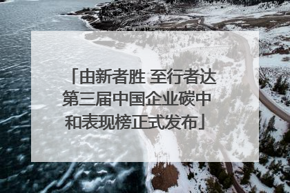 由新者胜 至行者达 第三届中国企业碳中和表现榜正式发布