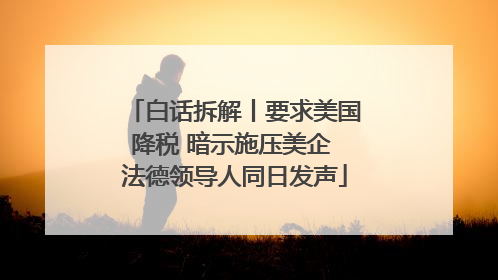 白话拆解丨要求美国降税 暗示施压美企 法德领导人同日发声