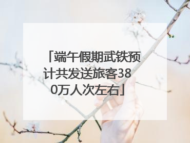 端午假期武铁预计共发送旅客380万人次左右