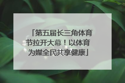第五届长三角体育节拉开大幕！以体育为媒全民共享健康