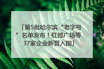 第5批哈尔滨“老字号”名单发布！红博广场等37家企业新晋入围