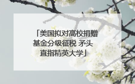 美国拟对高校捐赠基金分级征税 矛头直指精英大学