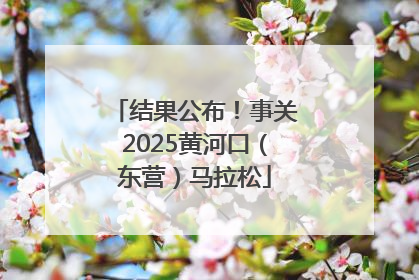 结果公布！事关2025黄河口（东营）马拉松