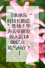余承东“科技长跑论”炸场！华为去年研发投入近1800亿元，底气何在？
