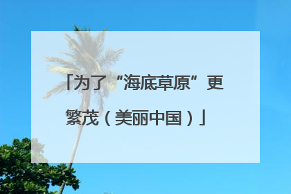 为了“海底草原”更繁茂（美丽中国）
