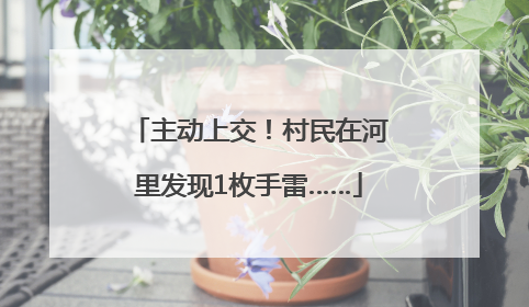 主动上交！村民在河里发现1枚手雷……