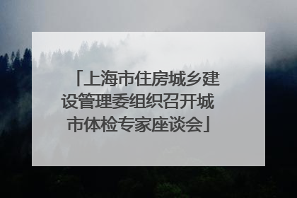 上海市住房城乡建设管理委组织召开城市体检专家座谈会