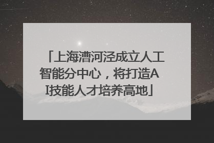 上海漕河泾成立人工智能分中心，将打造AI技能人才培养高地