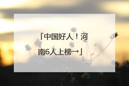中国好人！河南6人上榜→