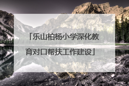 乐山柏杨小学深化教育对口帮扶工作建设