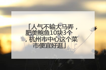 人气不输大马弄，肥美鲍鱼10块3个，杭州市中心这个菜市便宜好逛