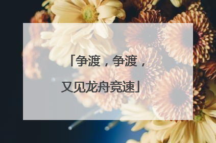争渡，争渡，又见龙舟竞速