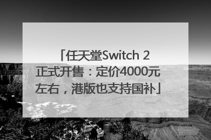 任天堂Switch 2正式开售：定价4000元左右，港版也支持国补
