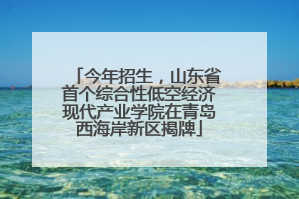 今年招生，山东省首个综合性低空经济现代产业学院在青岛西海岸新区揭牌
