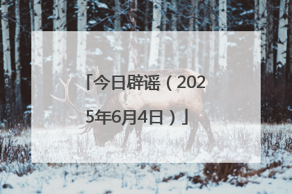 今日辟谣（2025年6月4日）