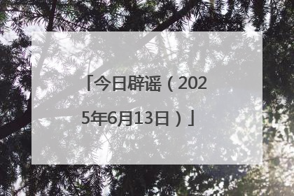 今日辟谣（2025年6月13日）