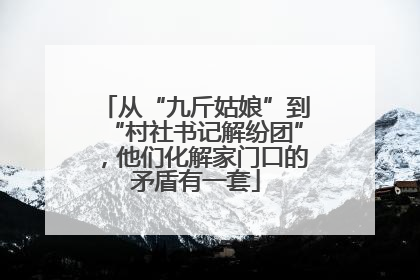 从“九斤姑娘”到“村社书记解纷团”，他们化解家门口的矛盾有一套