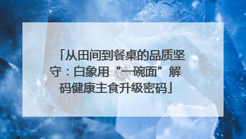 从田间到餐桌的品质坚守：白象用“一碗面”解码健康主食升级密码