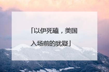 以伊死磕，美国入场前的犹疑