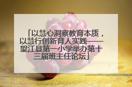 以慧心洞察教育本质，以慧行创新育人实践——望江县第一小学举办第十三届班主任论坛