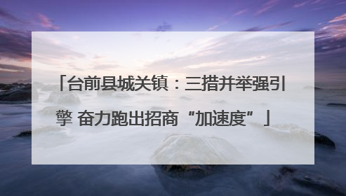 台前县城关镇：三措并举强引擎 奋力跑出招商“加速度”