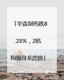 华森制药跌8.23%，2机构现身龙虎榜