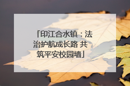 印江合水镇：法治护航成长路 共筑平安校园墙