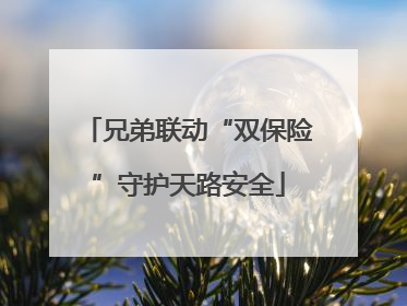 兄弟联动“双保险”守护天路安全