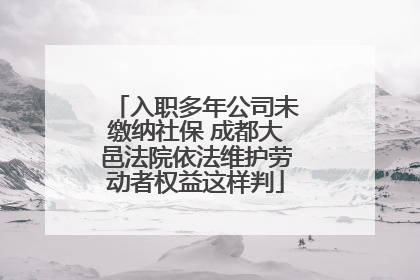 入职多年公司未缴纳社保 成都大邑法院依法维护劳动者权益这样判