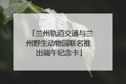 兰州轨道交通与兰州野生动物园联名推出端午纪念卡