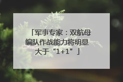 军事专家：双航母编队作战能力将明显大于“1+1”