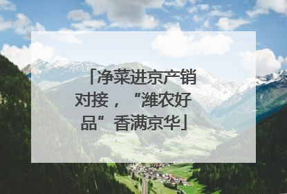 净菜进京产销对接，“潍农好品”香满京华