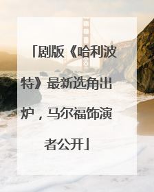 剧版《哈利波特》最新选角出炉，马尔福饰演者公开