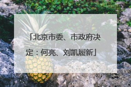 北京市委、市政府决定：何亮、刘凯履新