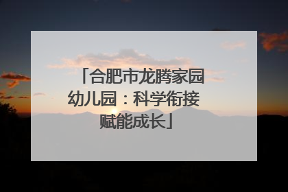 合肥市龙腾家园幼儿园：科学衔接 赋能成长